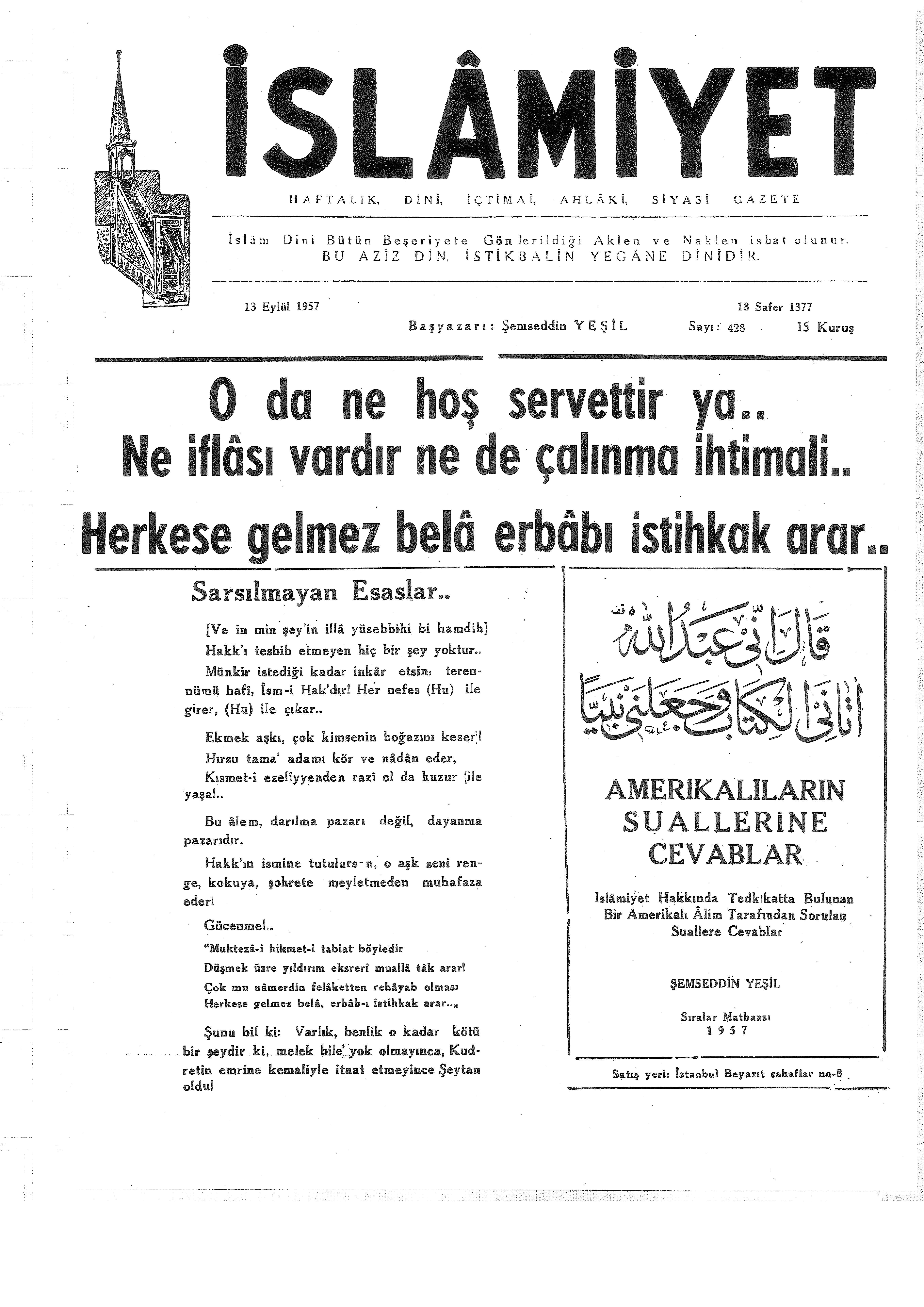 9. Cilt 428. Sayı Kapağı
