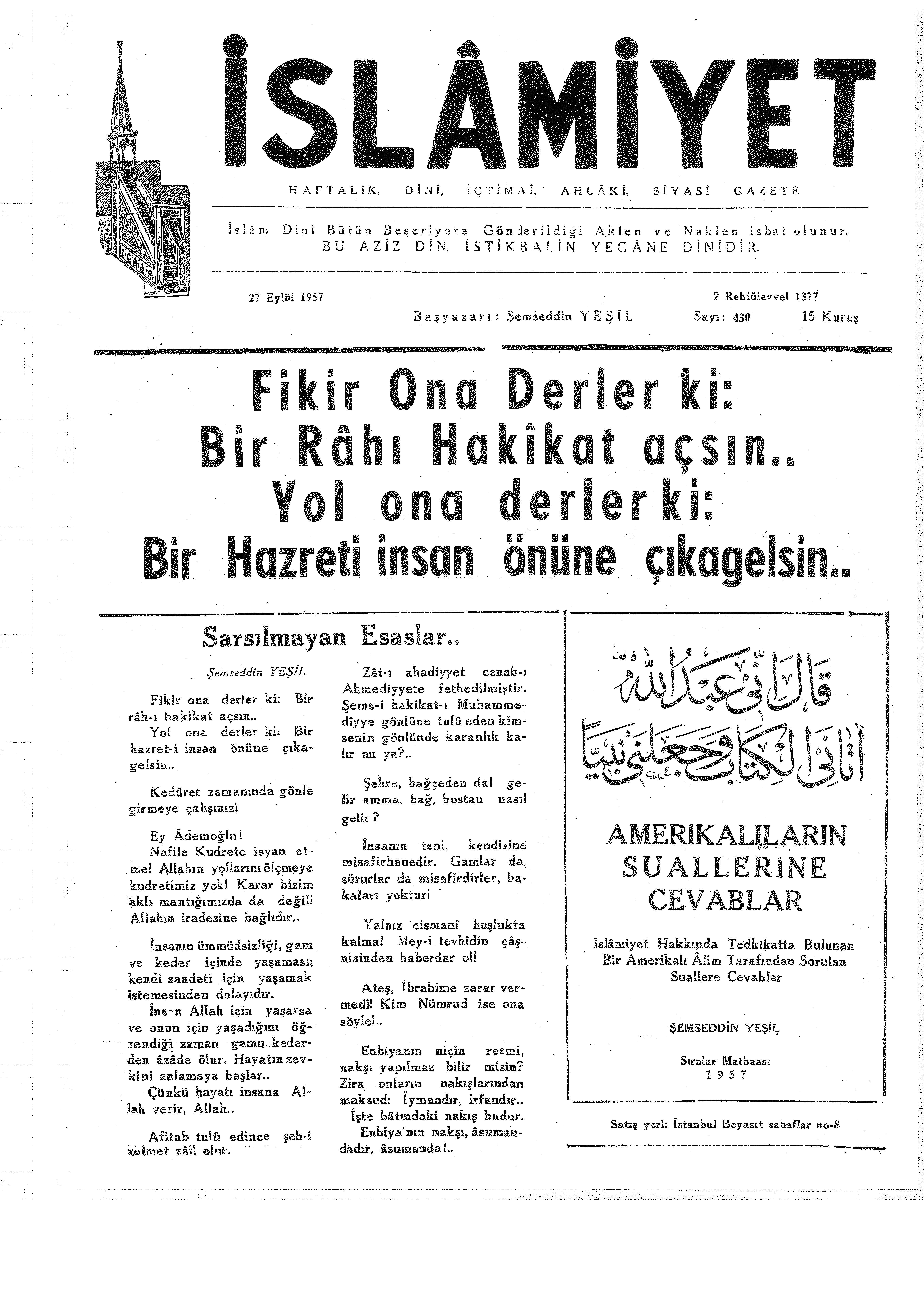 9. Cilt 430. Sayı Kapağı