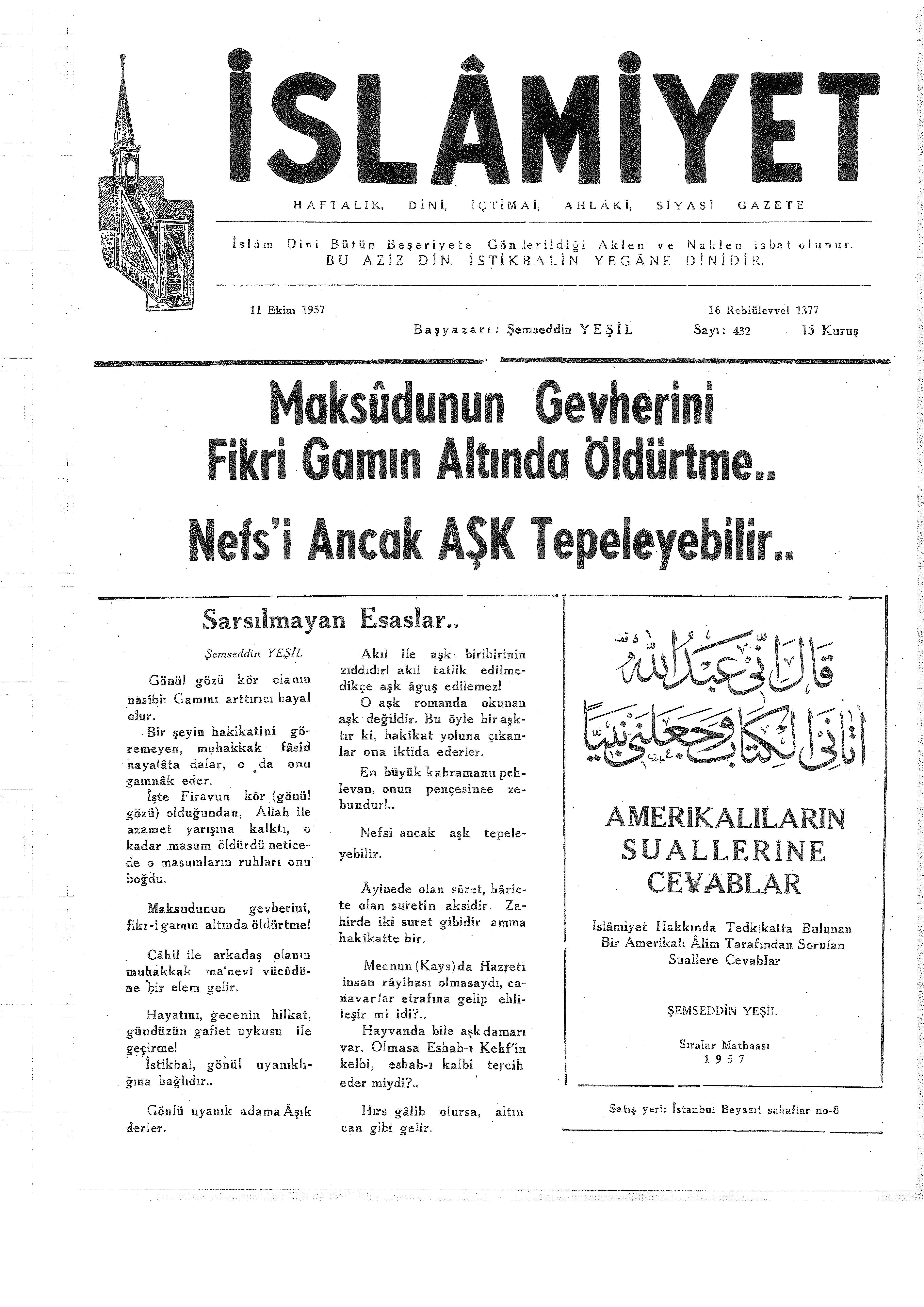 9. Cilt 432. Sayı Kapağı