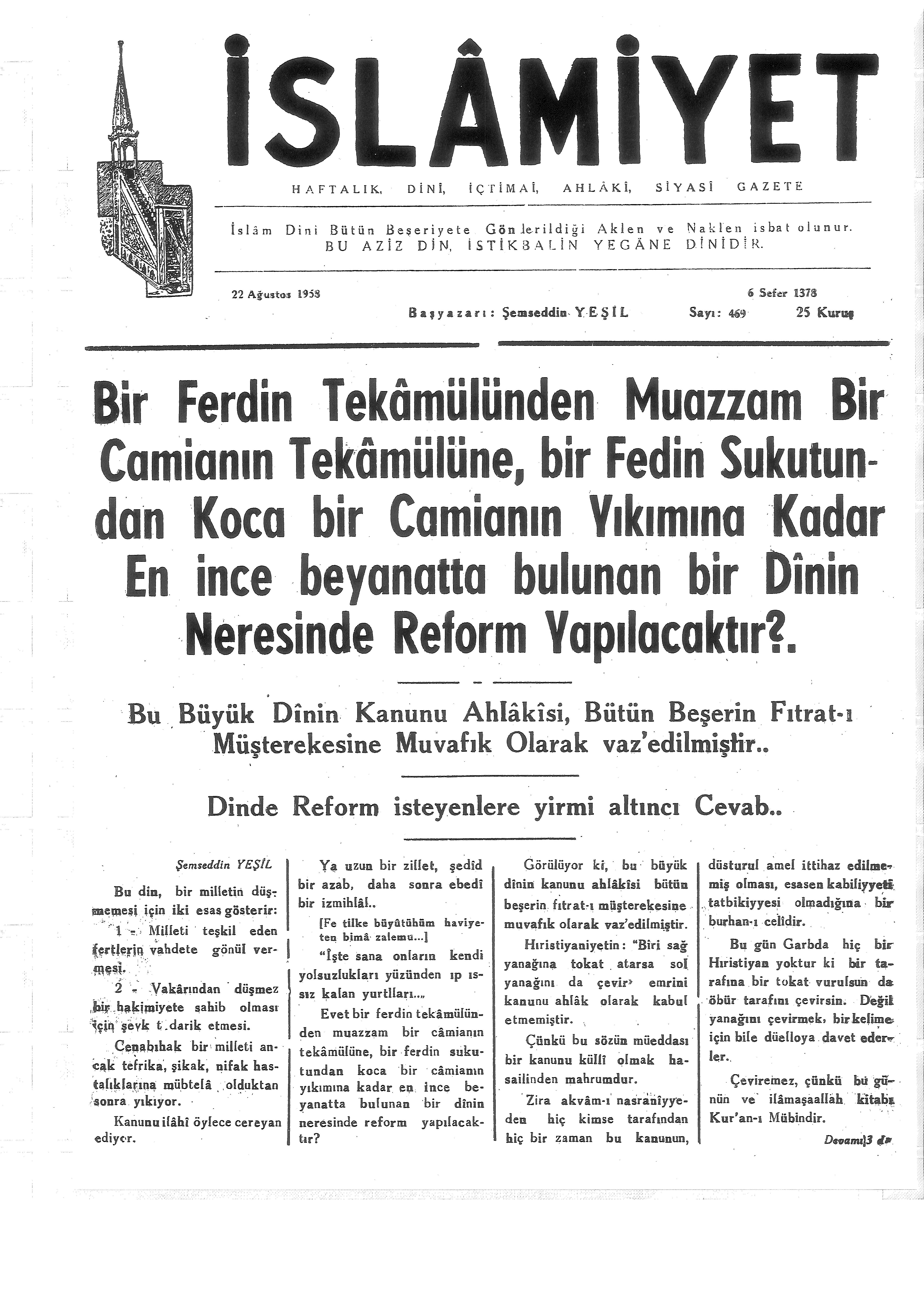 9. Cilt 469. Sayı Kapağı