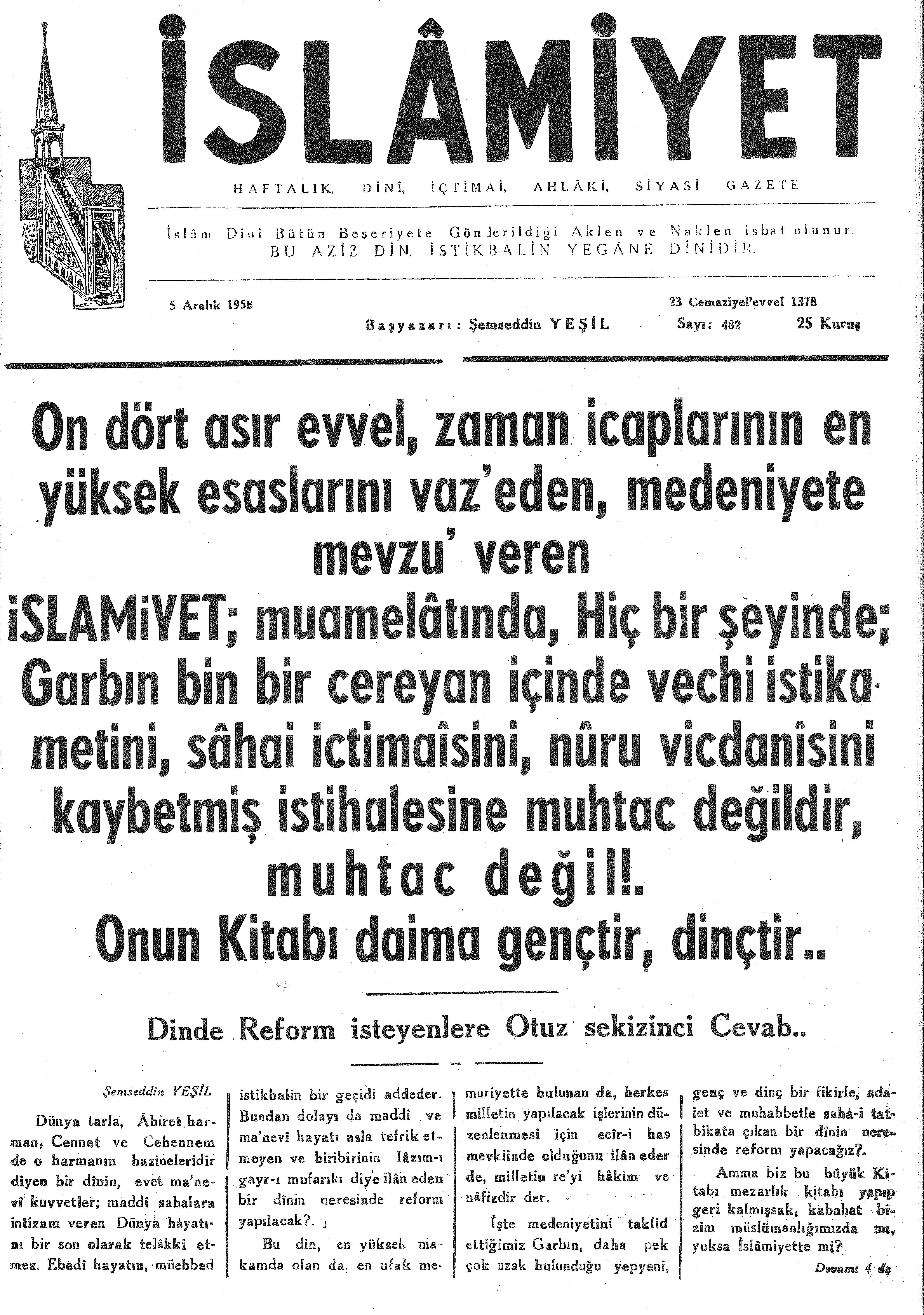 10. Cilt 482. Sayı Kapağı