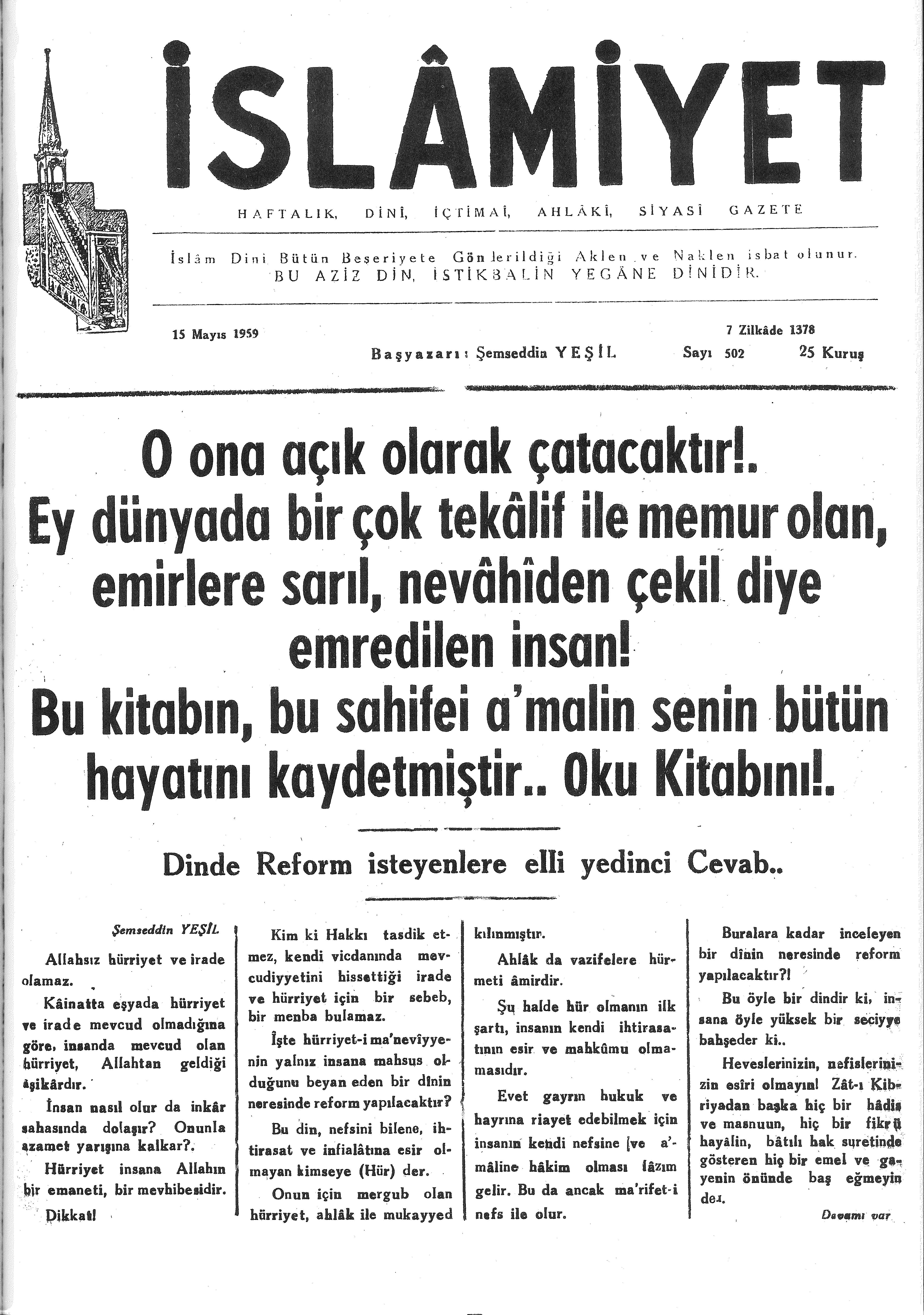 10. Cilt 502. Sayı Kapağı