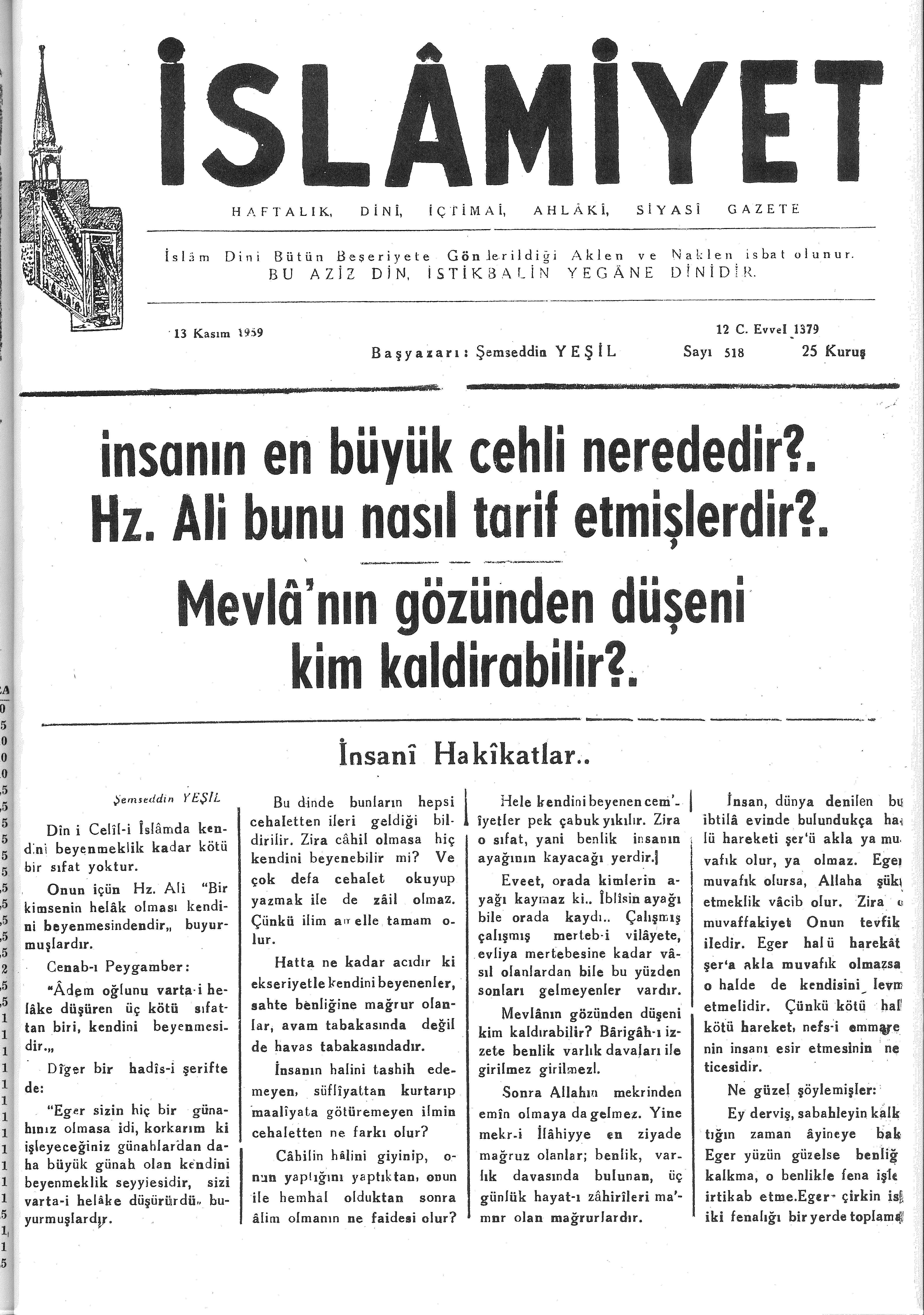 10. Cilt 518. Sayı Kapağı