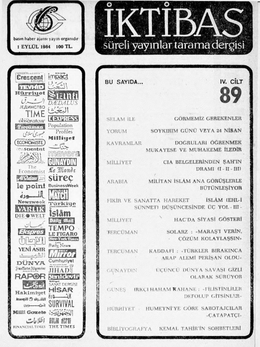 4. Cilt 89. Sayı Kapağı
