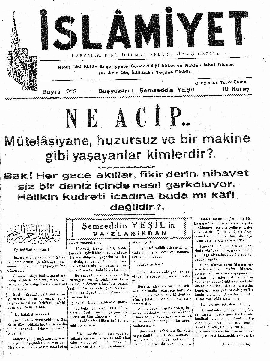 5. Cilt 212. Sayı Kapağı