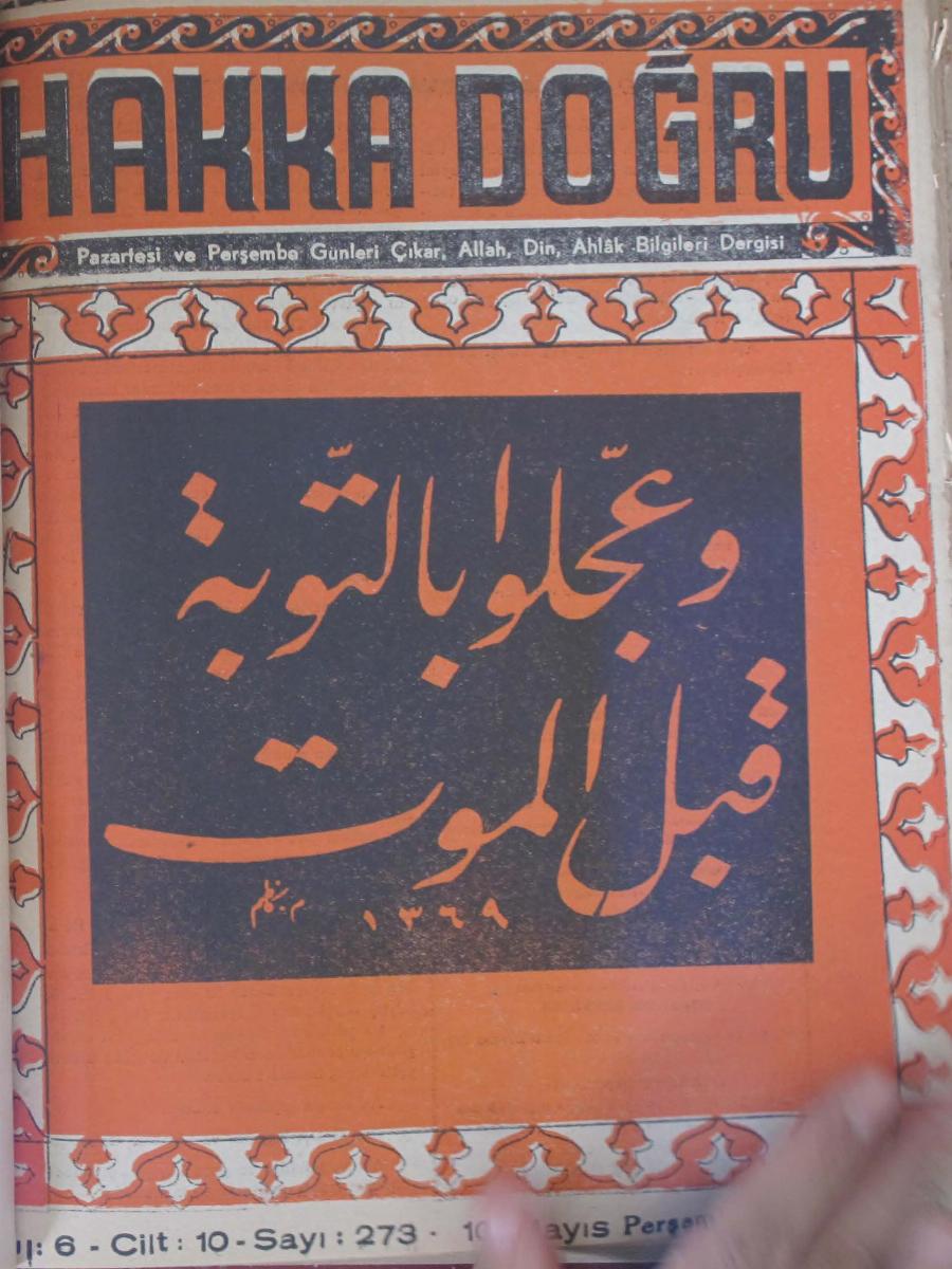 10. Cilt 274. Sayı Kapağı