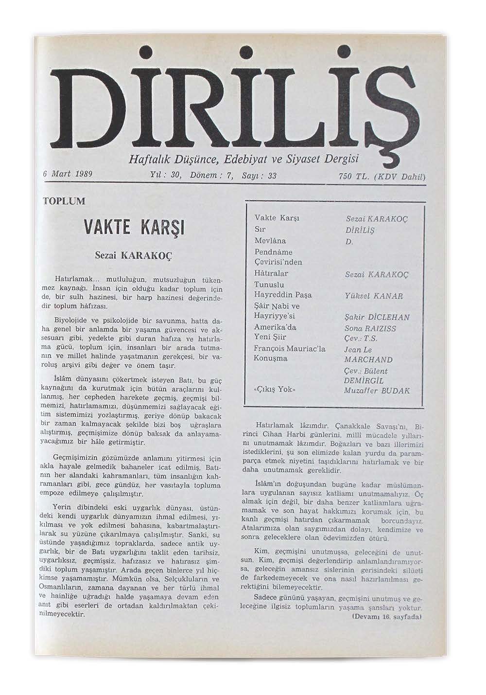 7. Cilt 33. Sayı Kapağı