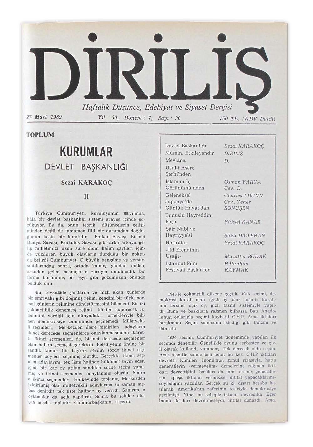 7. Cilt 36. Sayı Kapağı