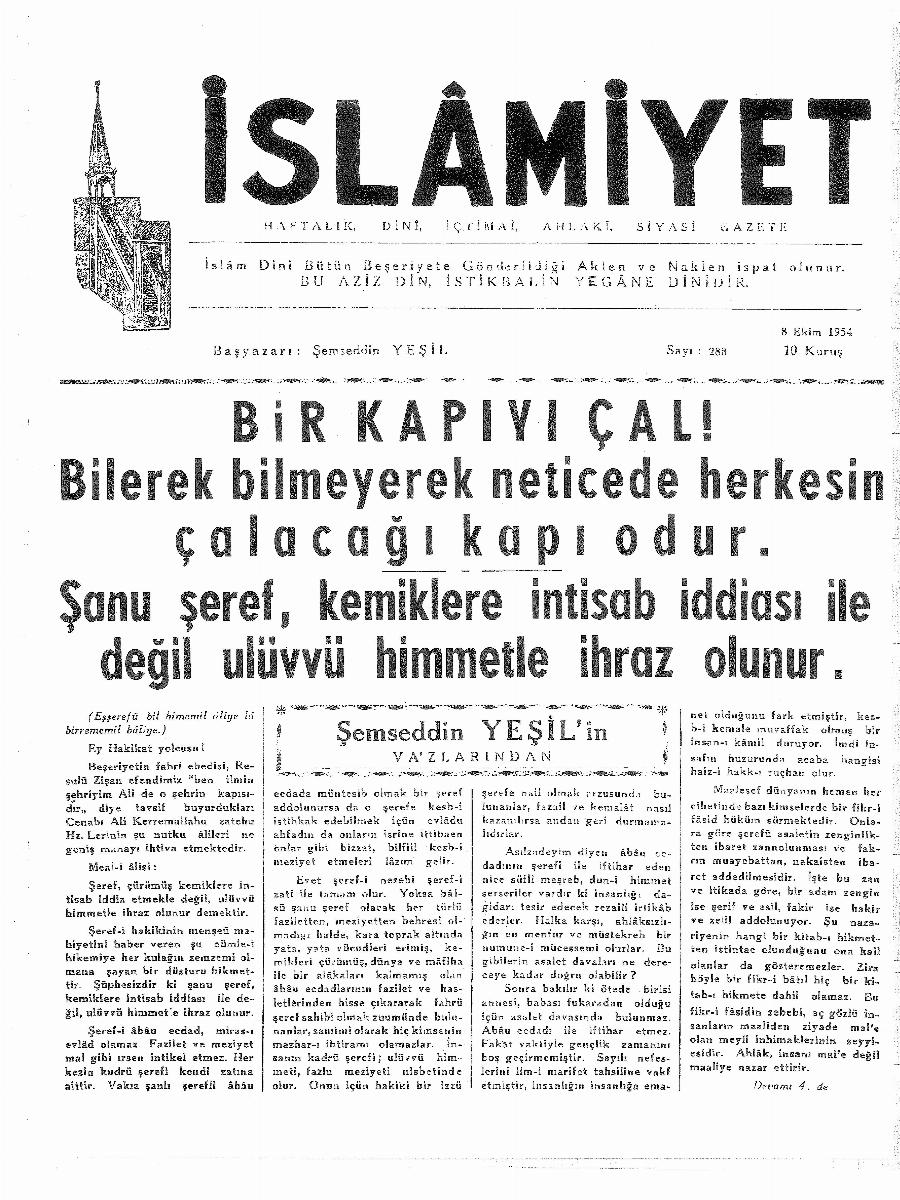 6. Cilt 288. Sayı Kapağı