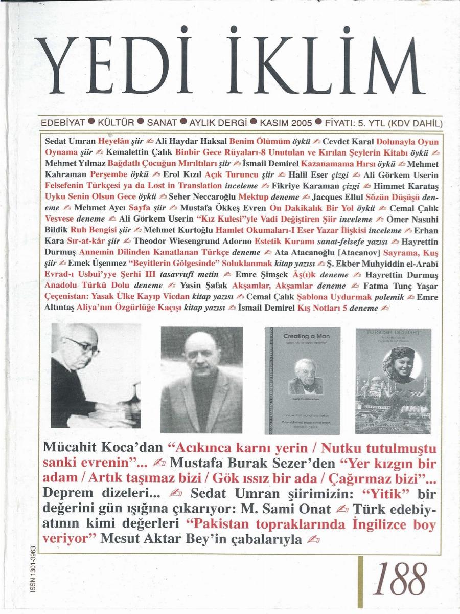 19. Cilt 188. Sayı Kapağı