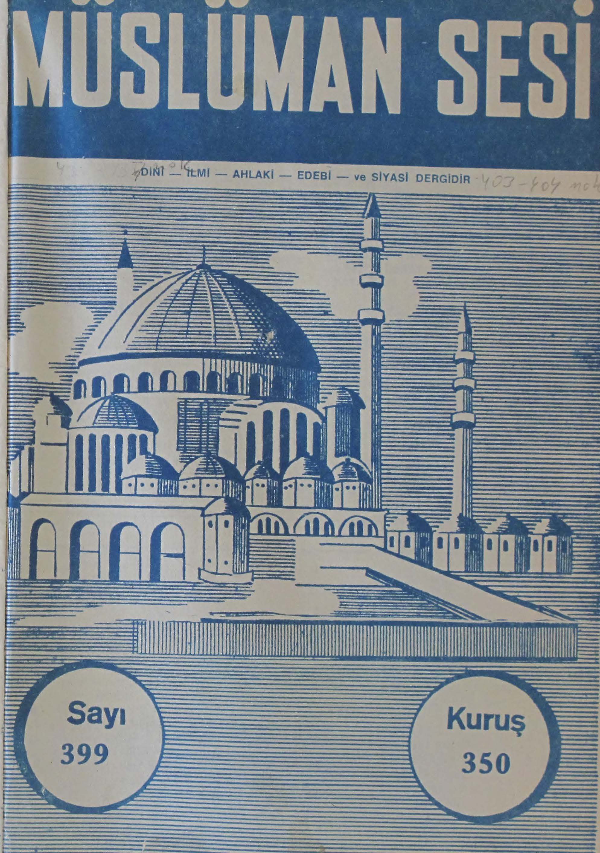 23. Cilt 399. Sayı Kapağı