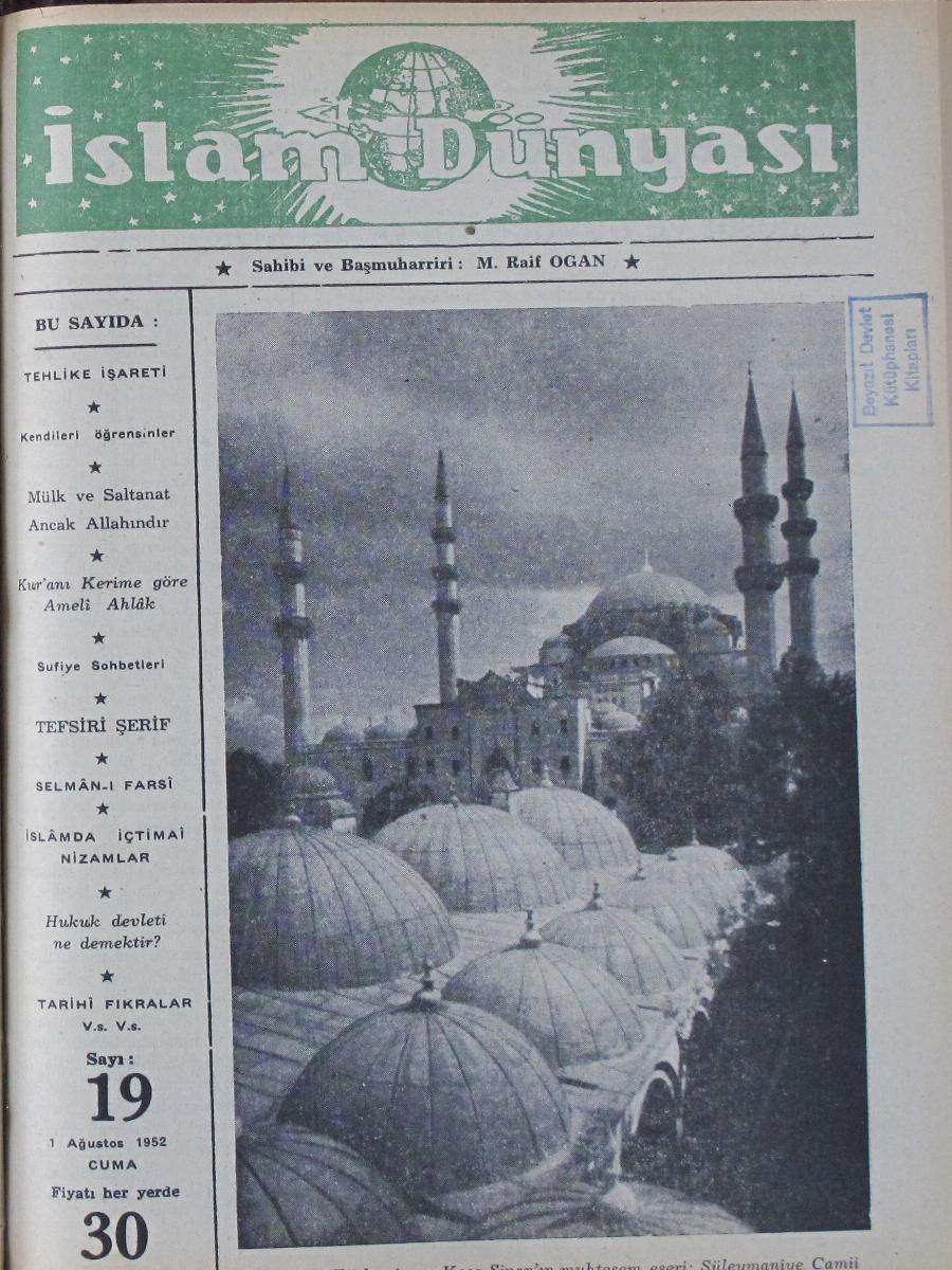 1. Cilt 19. Sayı Kapağı