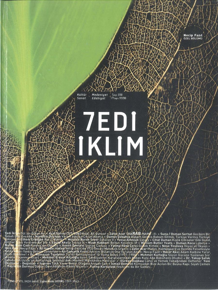 21. Cilt 218. Sayı Kapağı