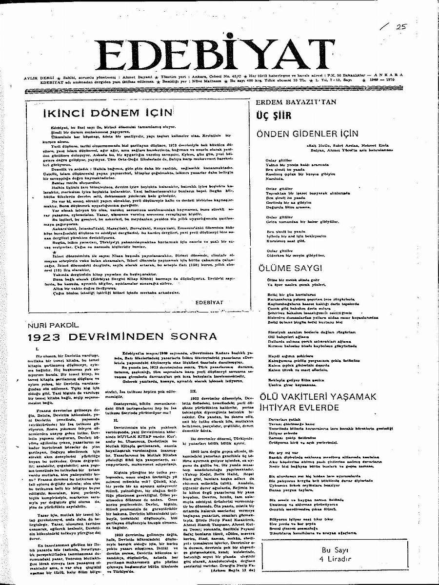 1. Cilt 7-12. Sayı Kapağı