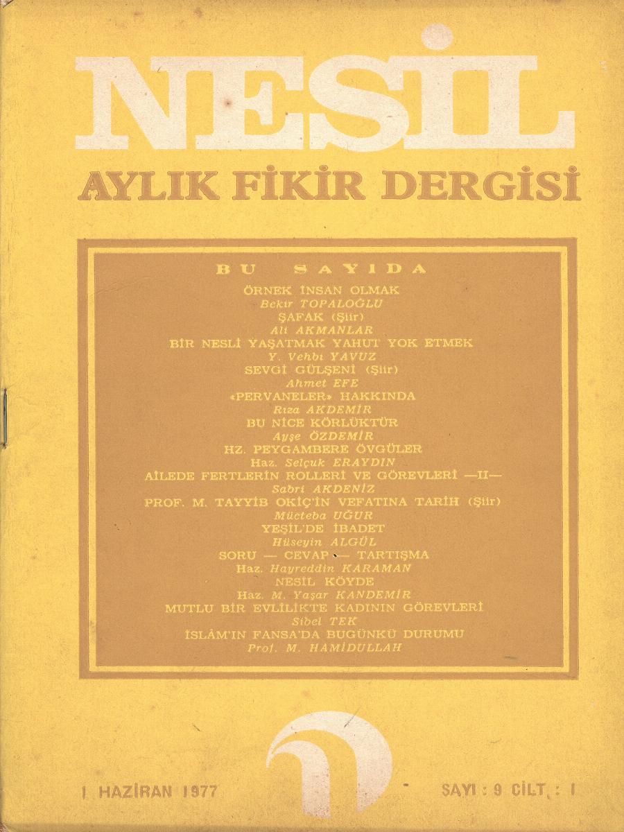1. Cilt 9. Sayı Kapağı