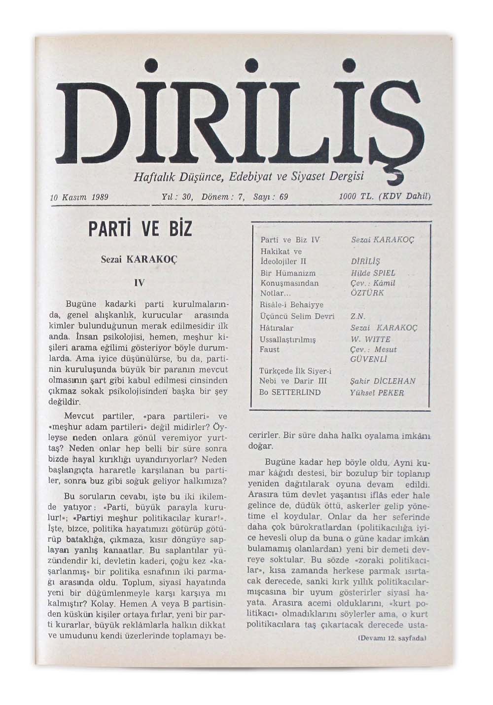 7. Cilt 69. Sayı Kapağı