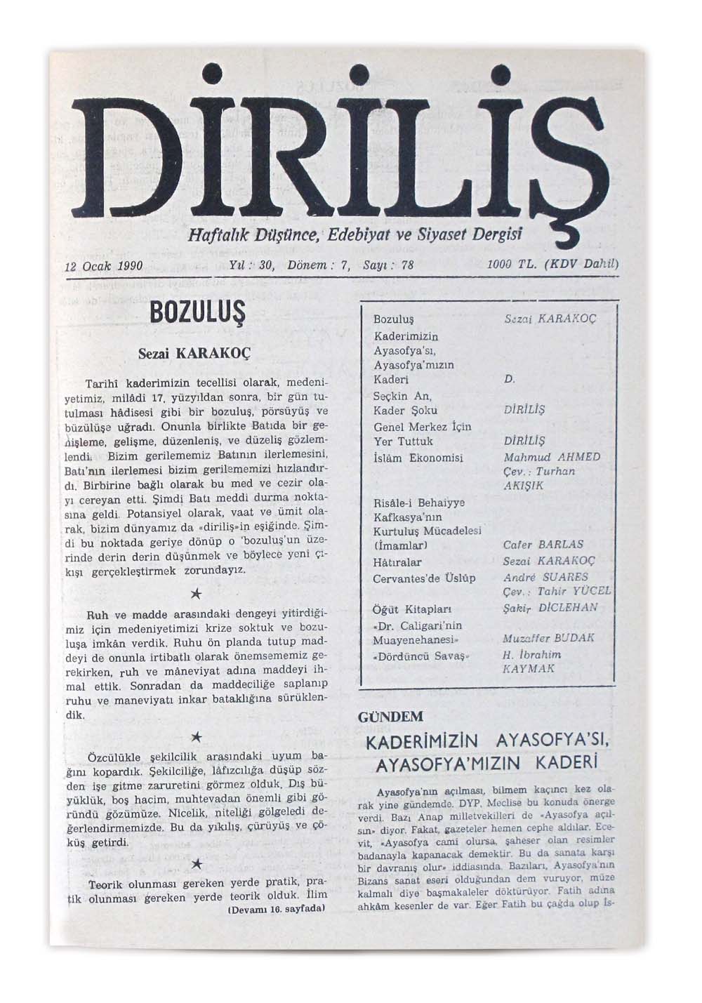 7. Cilt 78. Sayı Kapağı