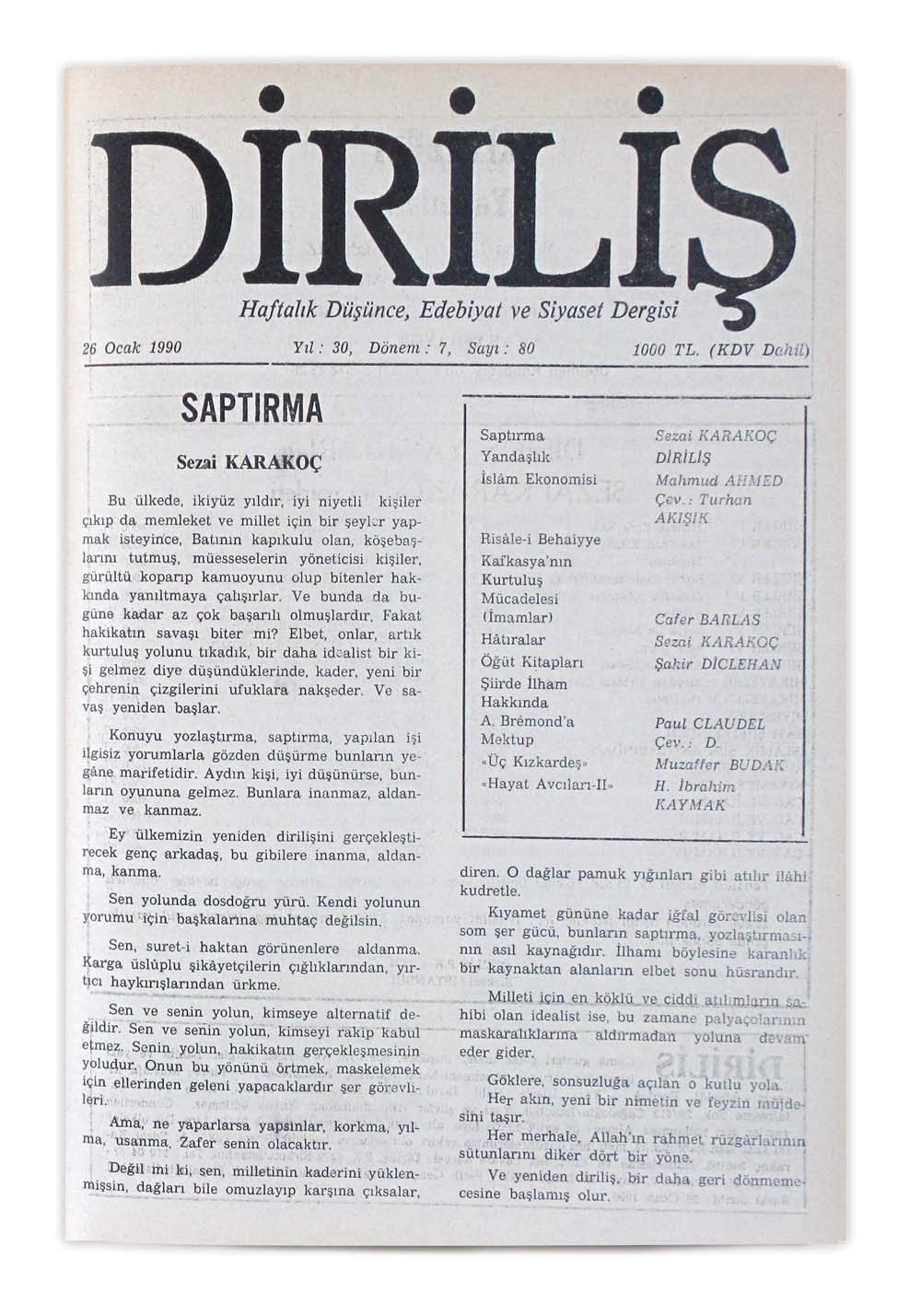 7. Cilt 80. Sayı Kapağı