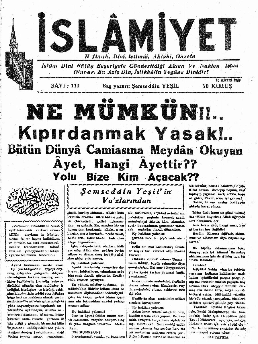 3. Cilt 110. Sayı Kapağı