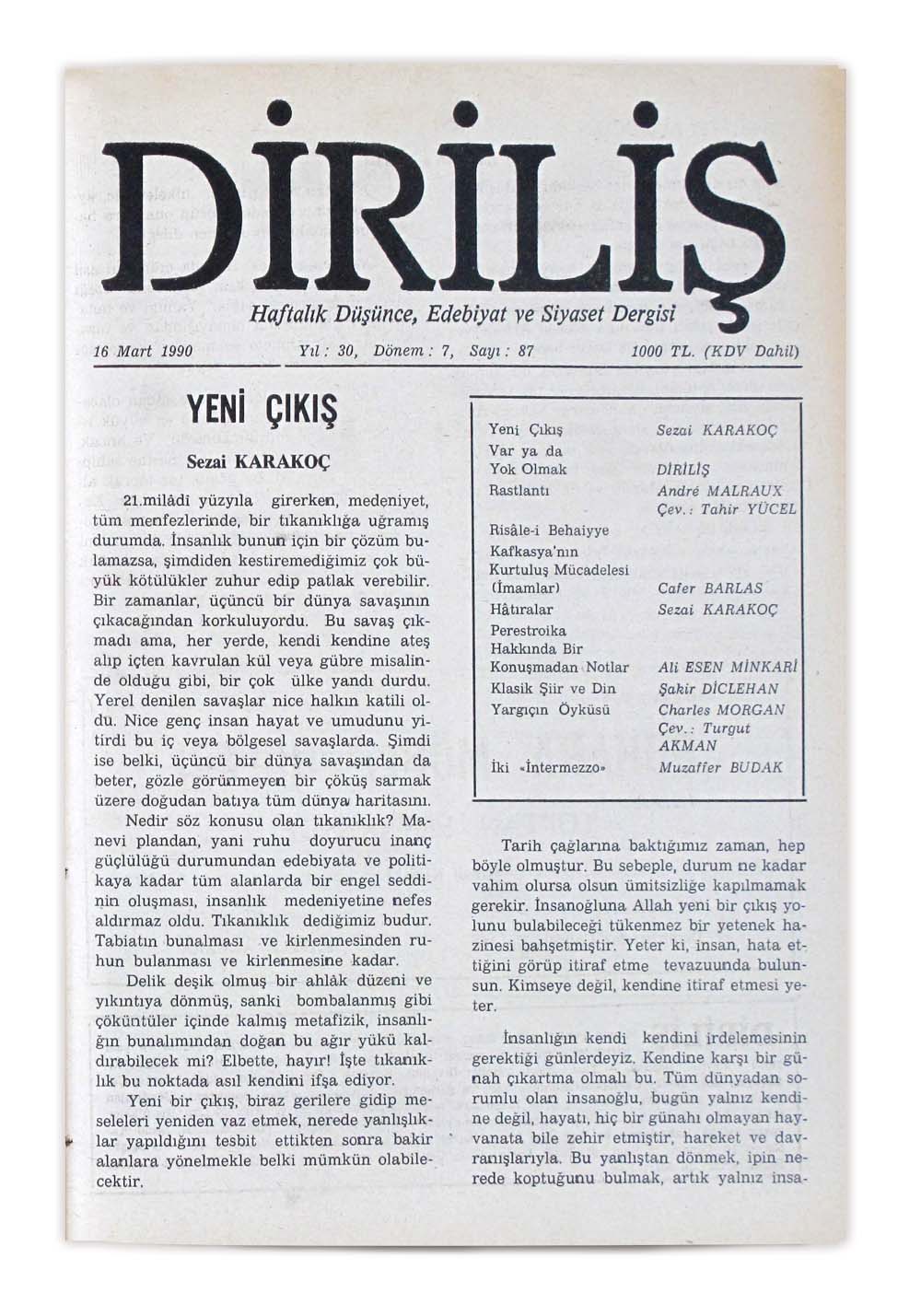 7. Cilt 87. Sayı Kapağı
