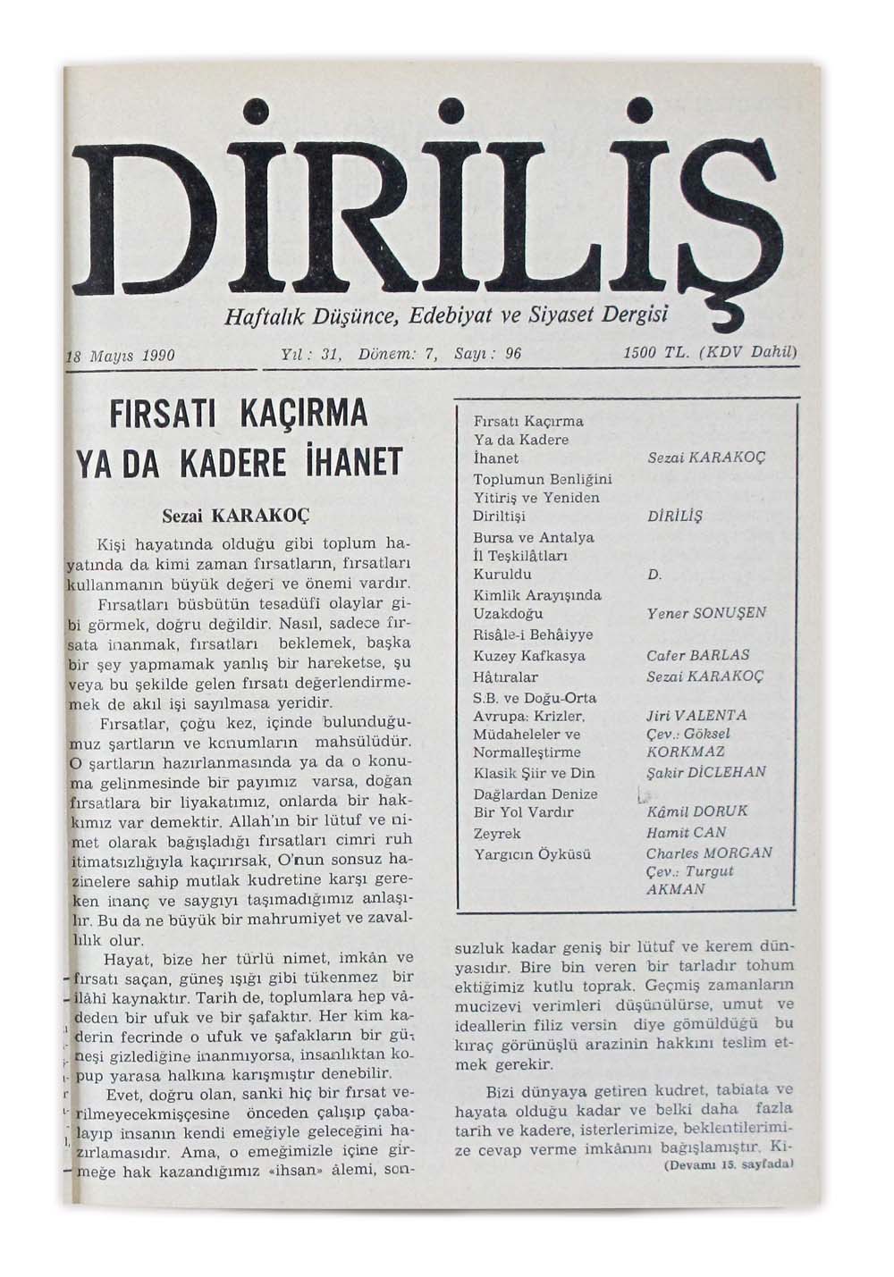 7. Cilt 96. Sayı Kapağı