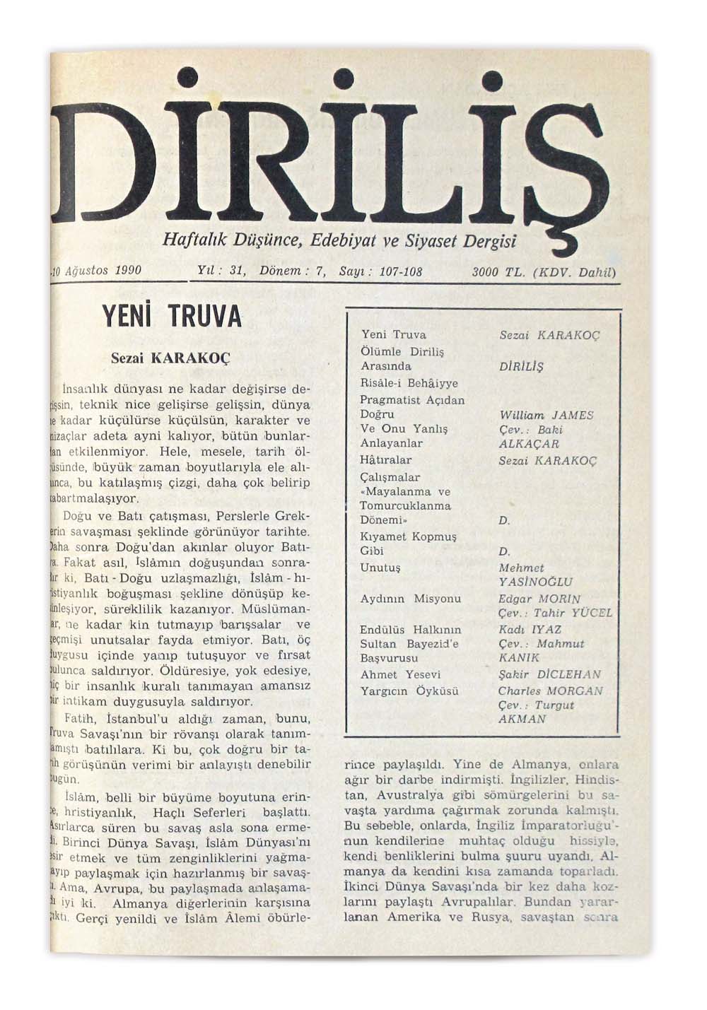 7. Cilt 107-108. Sayı Kapağı