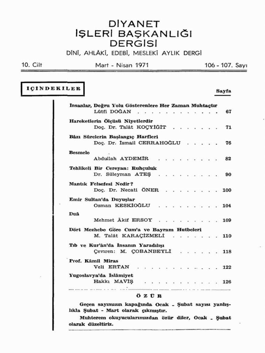 10. Cilt 106-107. Sayı Kapağı