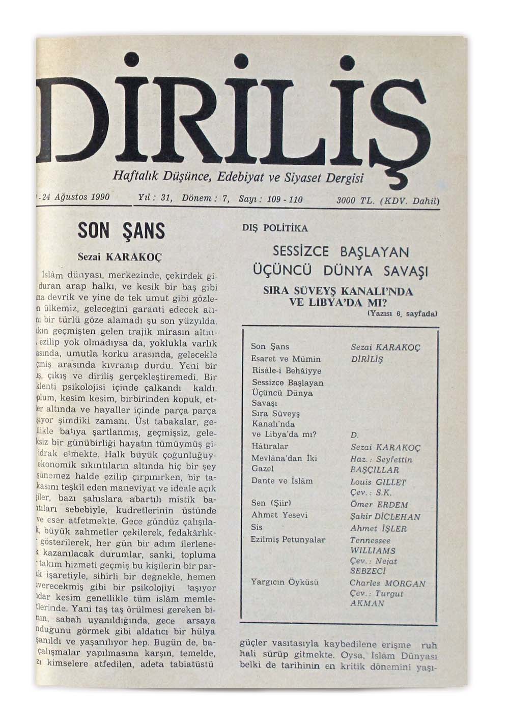 7. Cilt 109-110. Sayı Kapağı