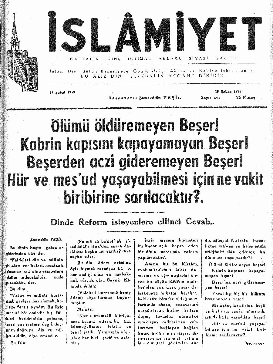 10. Cilt 494. Sayı Kapağı