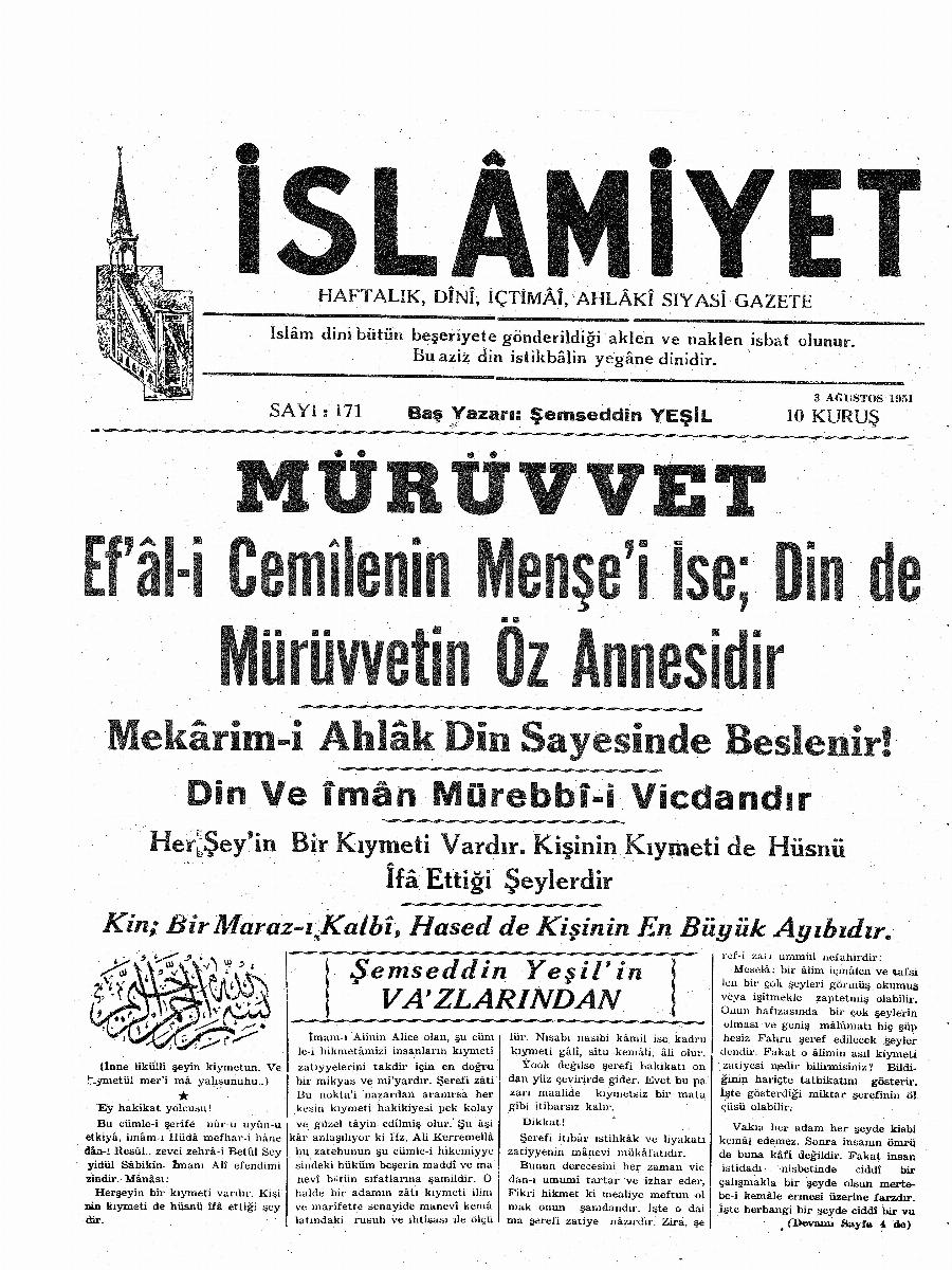 4. Cilt 171. Sayı Kapağı