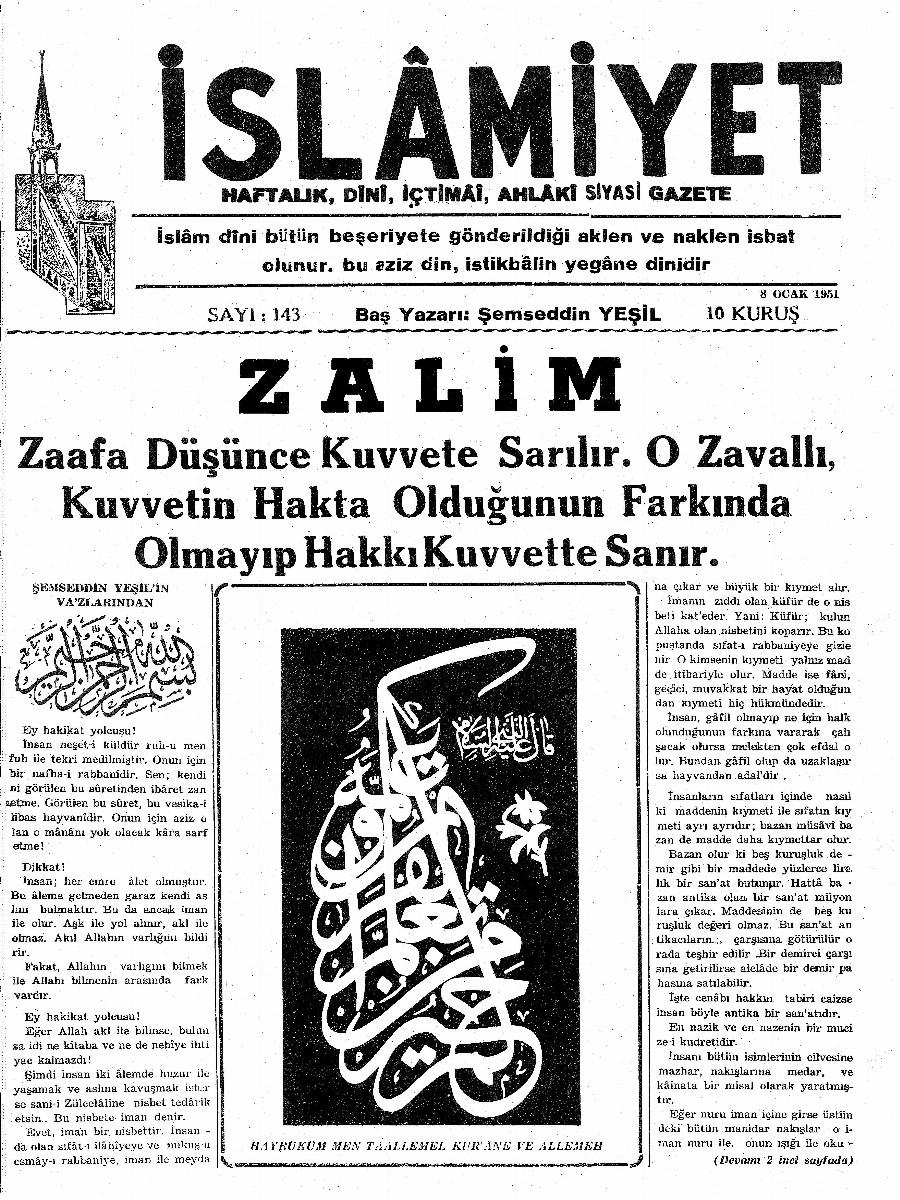 3. Cilt 143. Sayı Kapağı