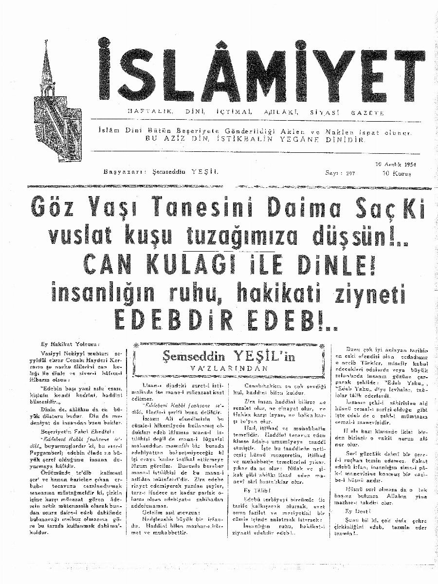 6. Cilt 297. Sayı Kapağı