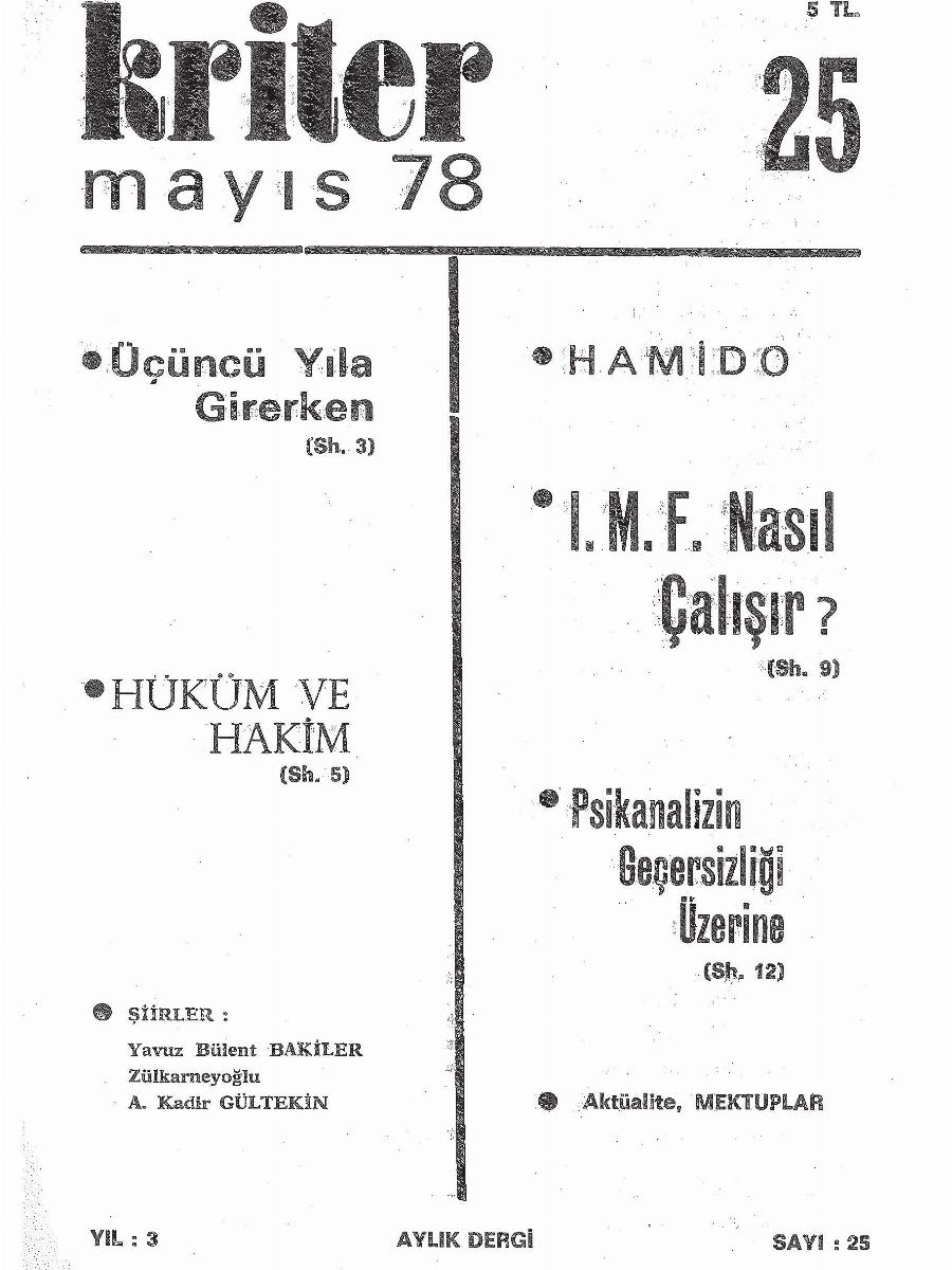 3. Cilt 25. Sayı Kapağı