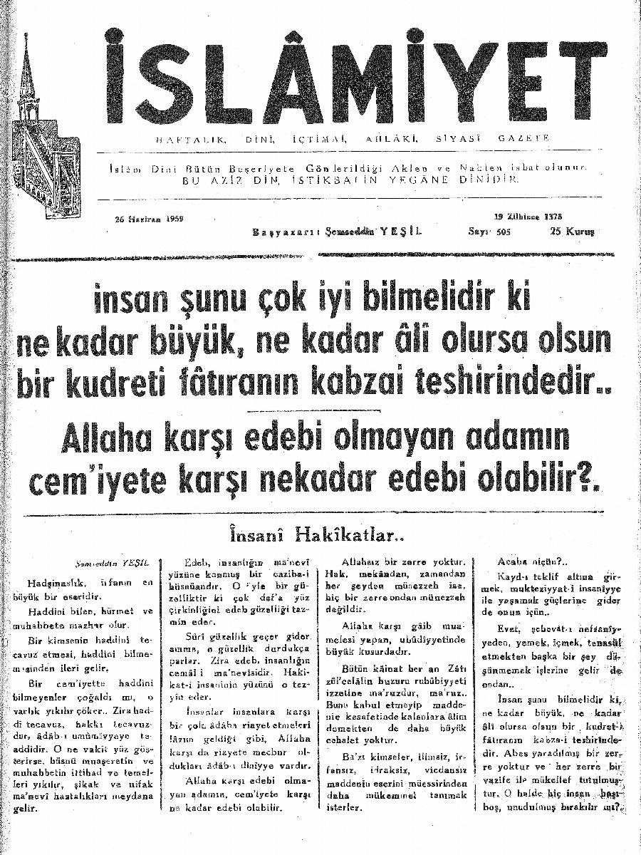 10. Cilt 505. Sayı Kapağı