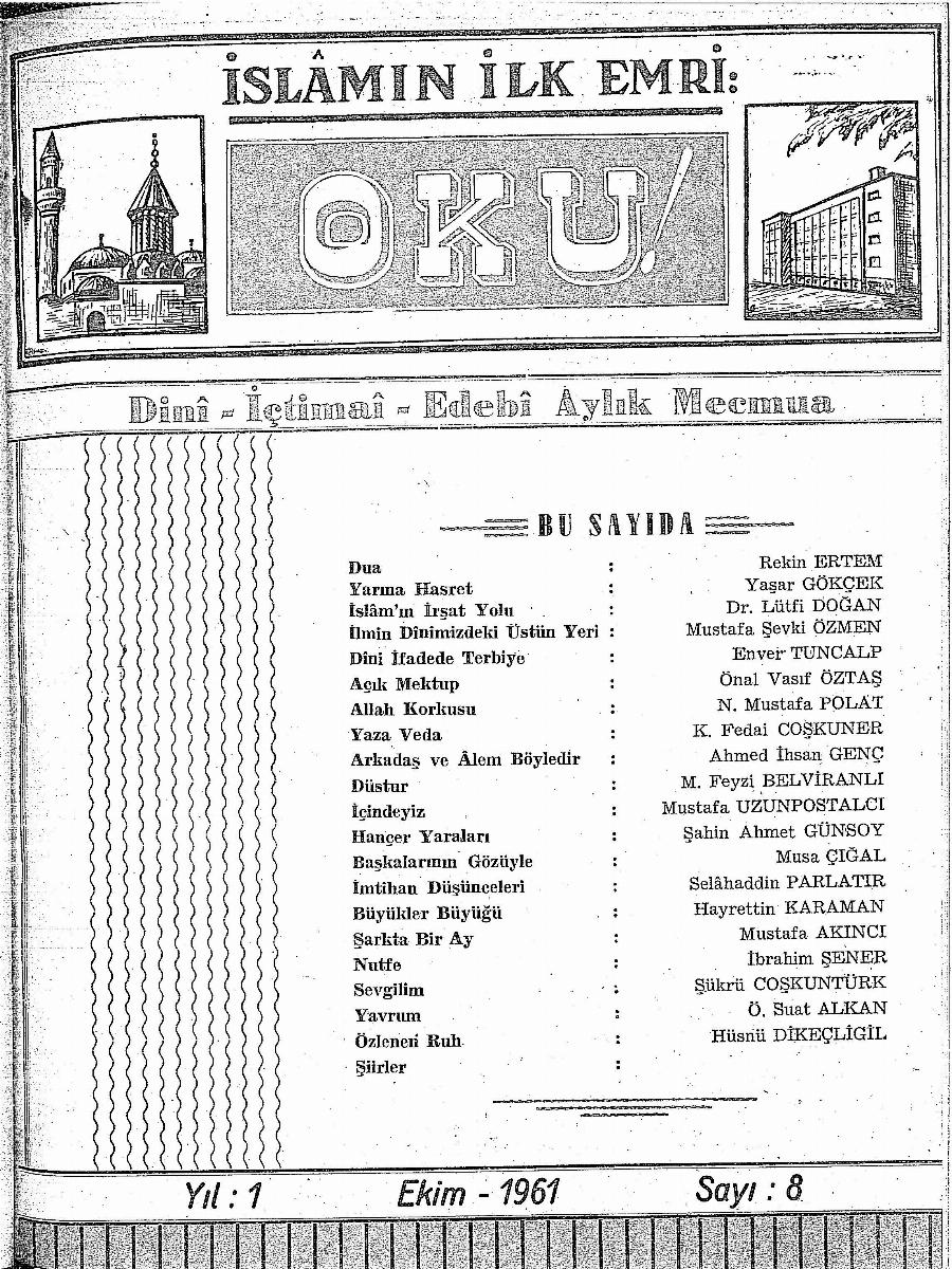 1. Cilt 8. Sayı Kapağı