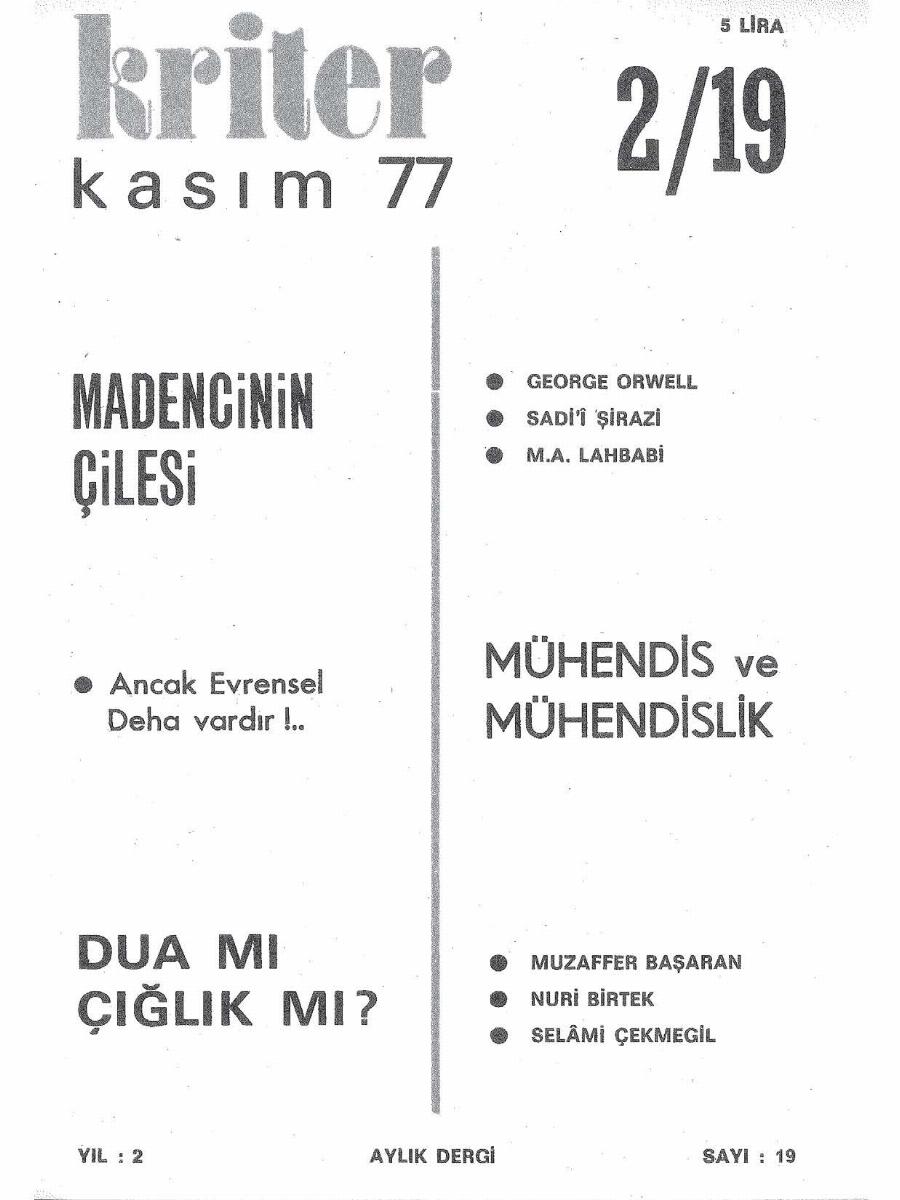 2. Cilt 19. Sayı Kapağı