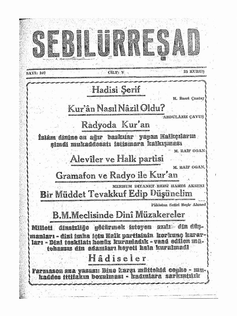 5. Cilt 107. Sayı Kapağı