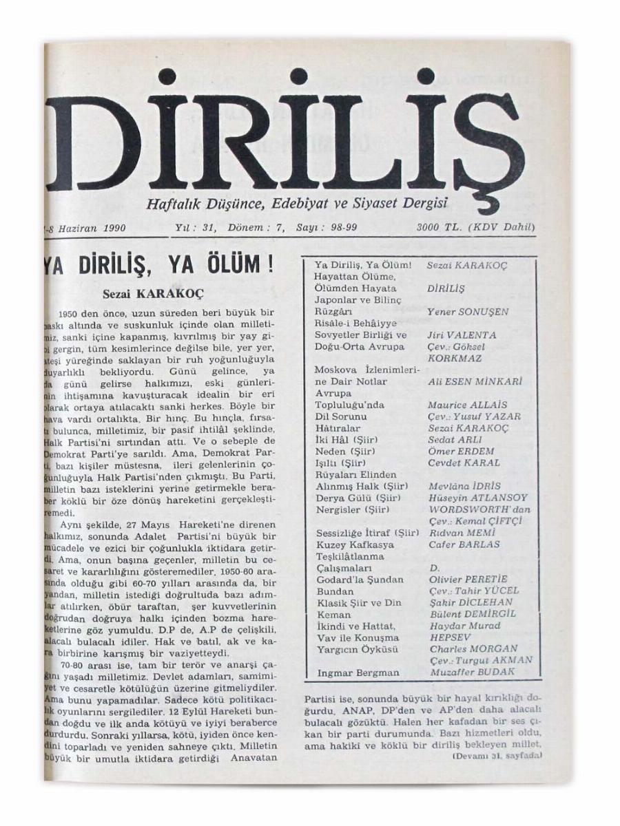 7. Cilt 98-99. Sayı Kapağı