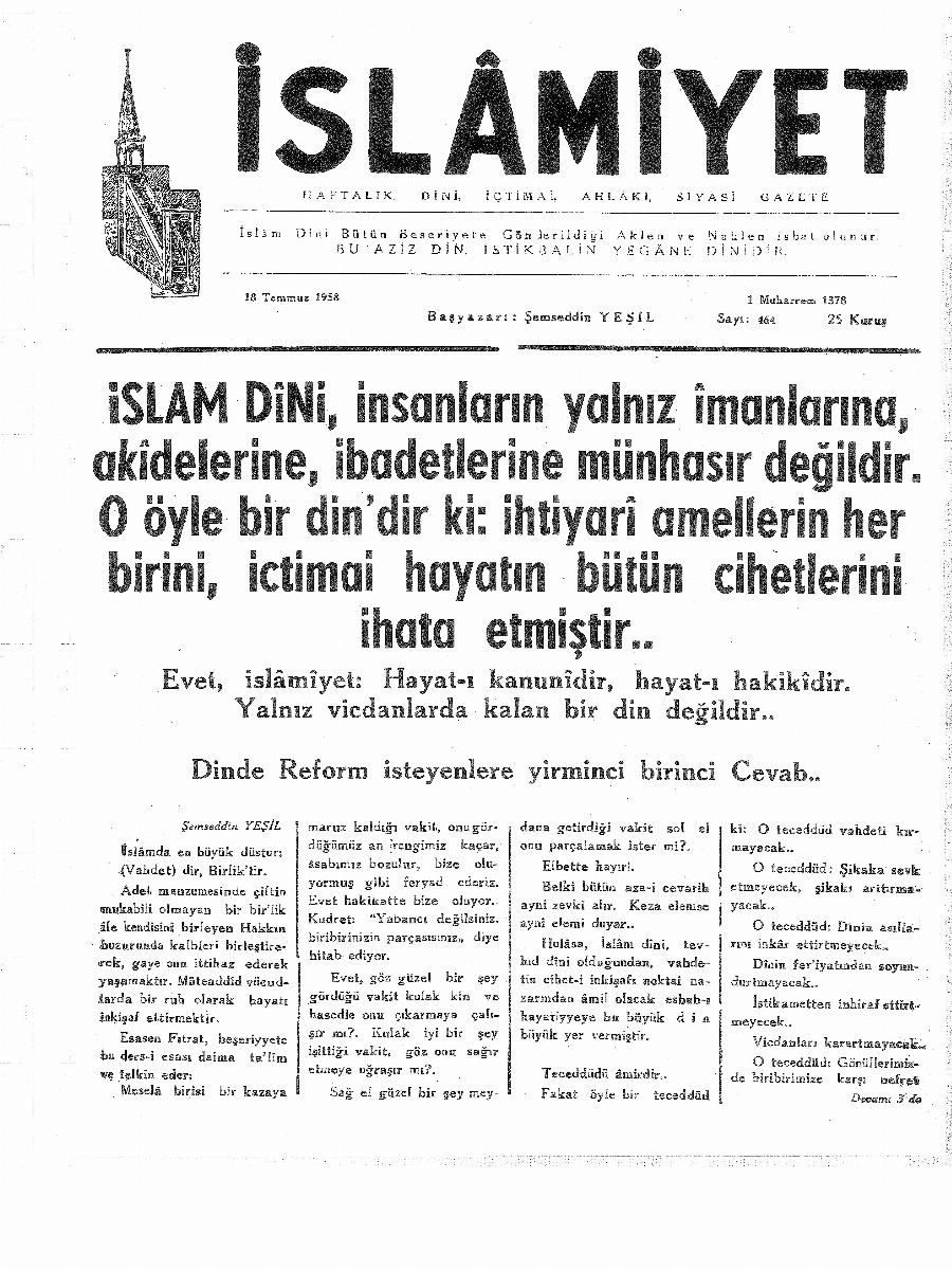 9. Cilt 464. Sayı Kapağı