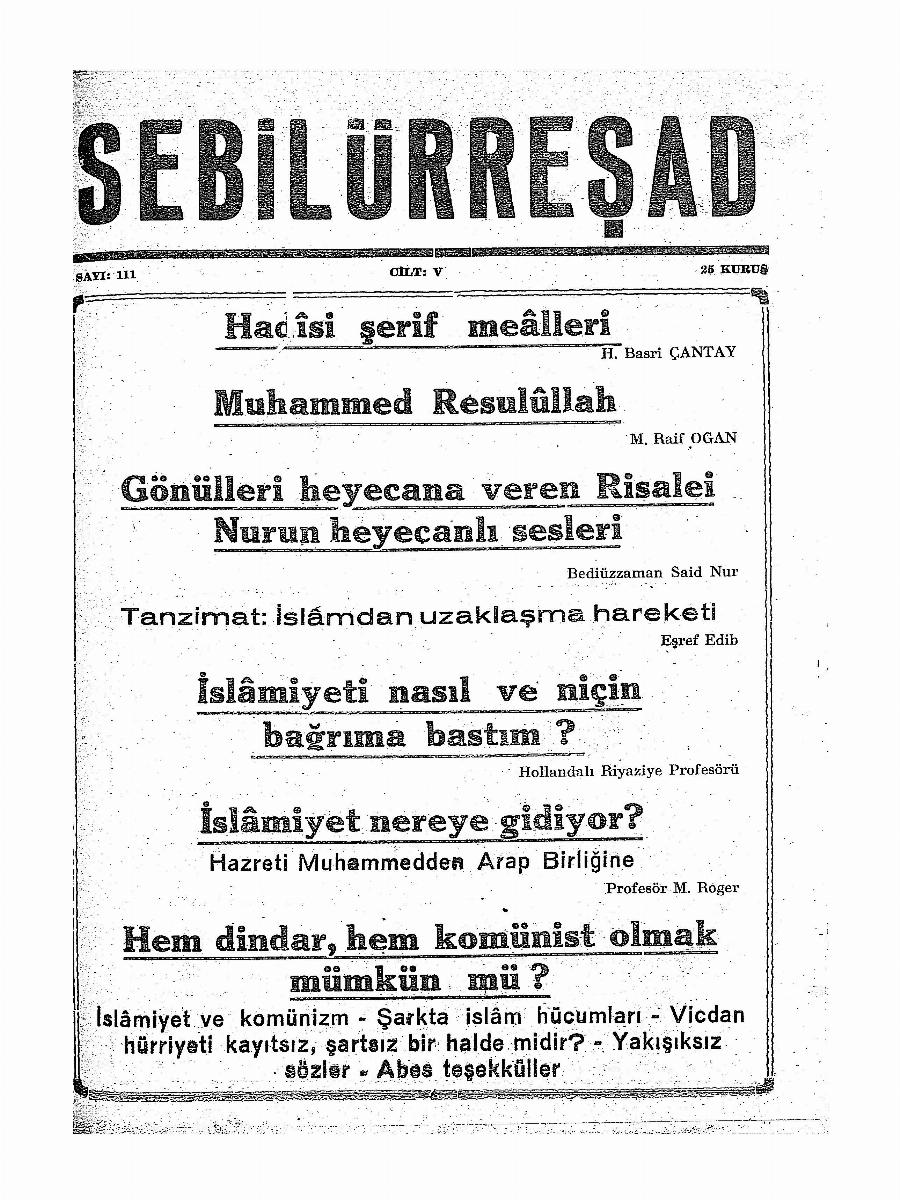 5. Cilt 111. Sayı Kapağı