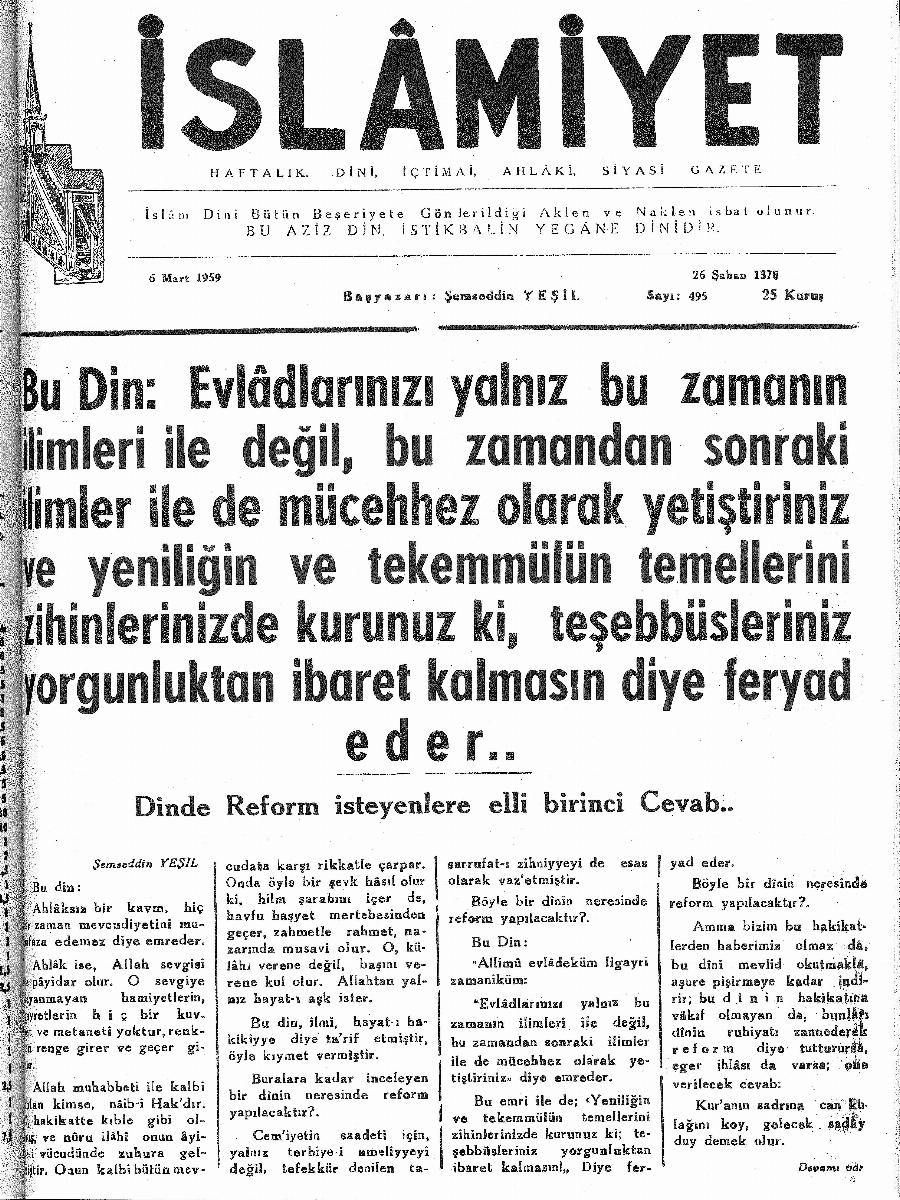 10. Cilt 495. Sayı Kapağı