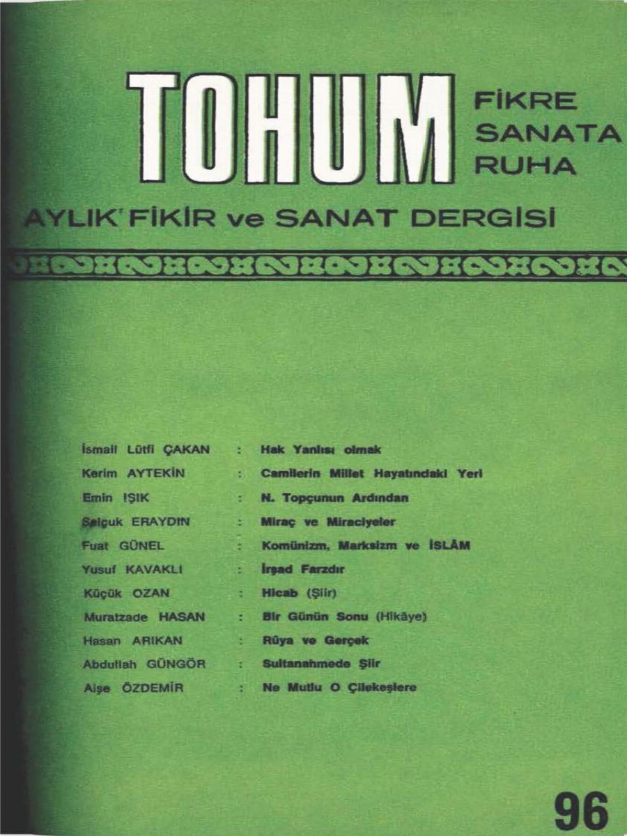 9. Cilt 96. Sayı Kapağı