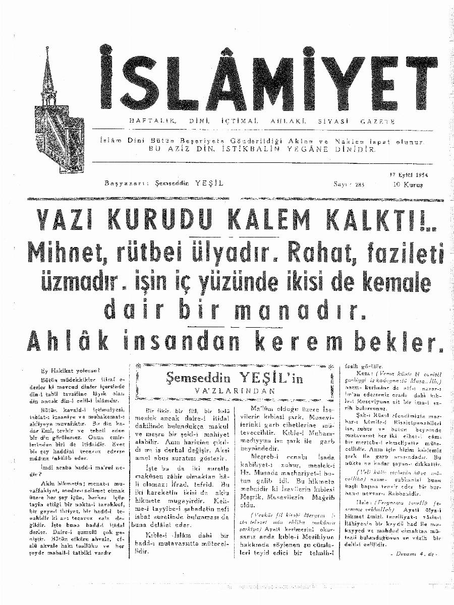 6. Cilt 285. Sayı Kapağı