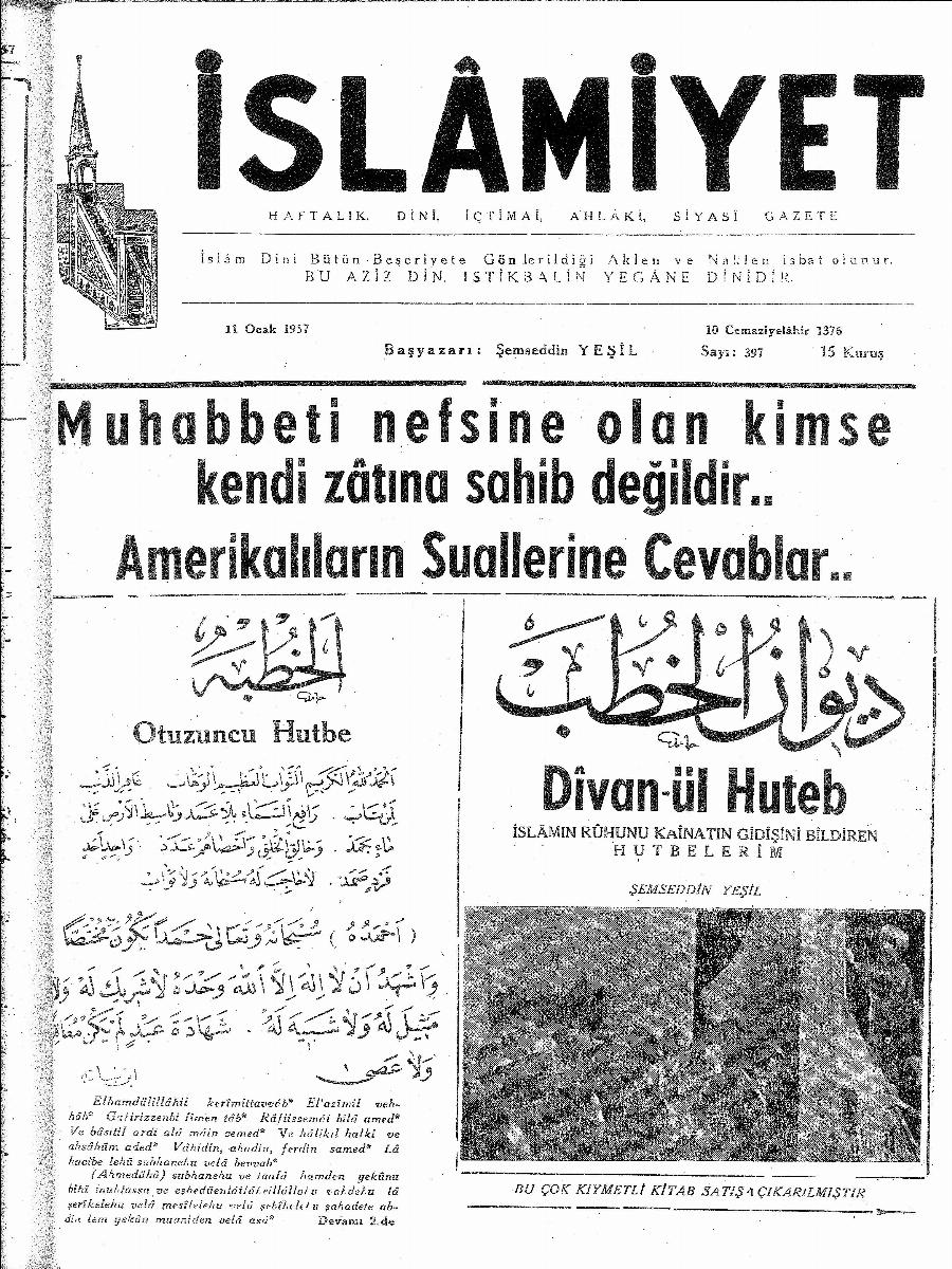 8. Cilt 397. Sayı Kapağı