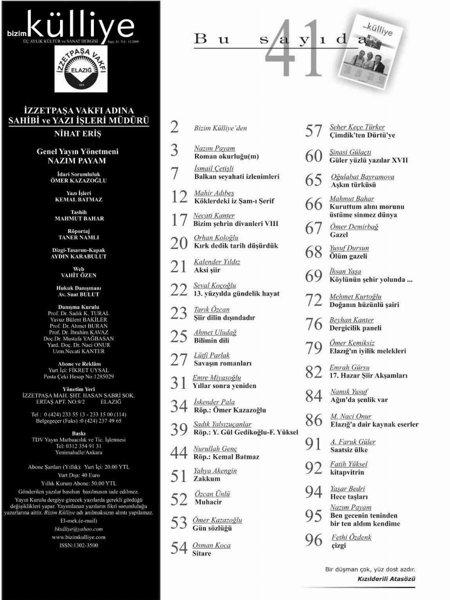 41. Sayı Kapağı