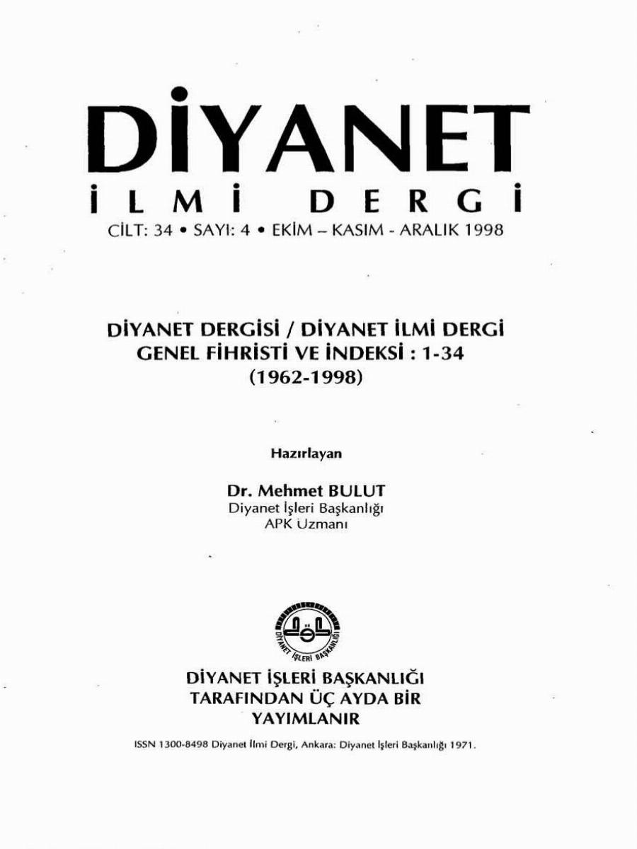 34. Cilt 4. Sayı Kapağı