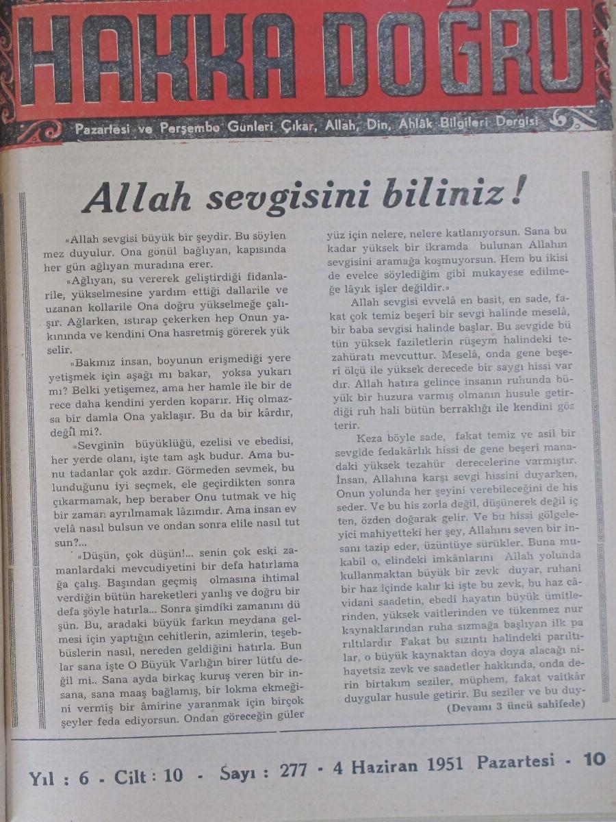 10. Cilt 277. Sayı Kapağı