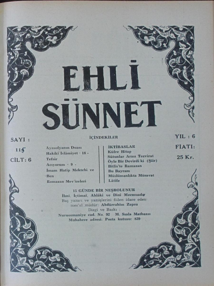 6. Cilt 115. Sayı Kapağı