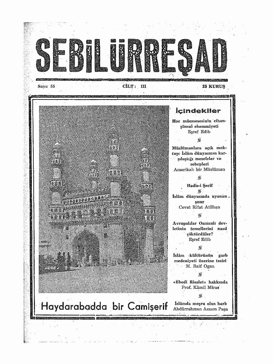 3. Cilt 55. Sayı Kapağı