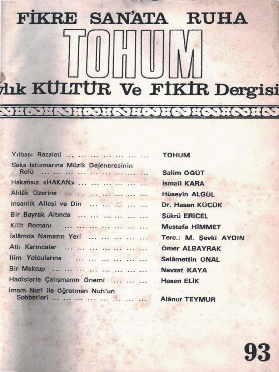 9. Cilt 93. Sayı Kapağı